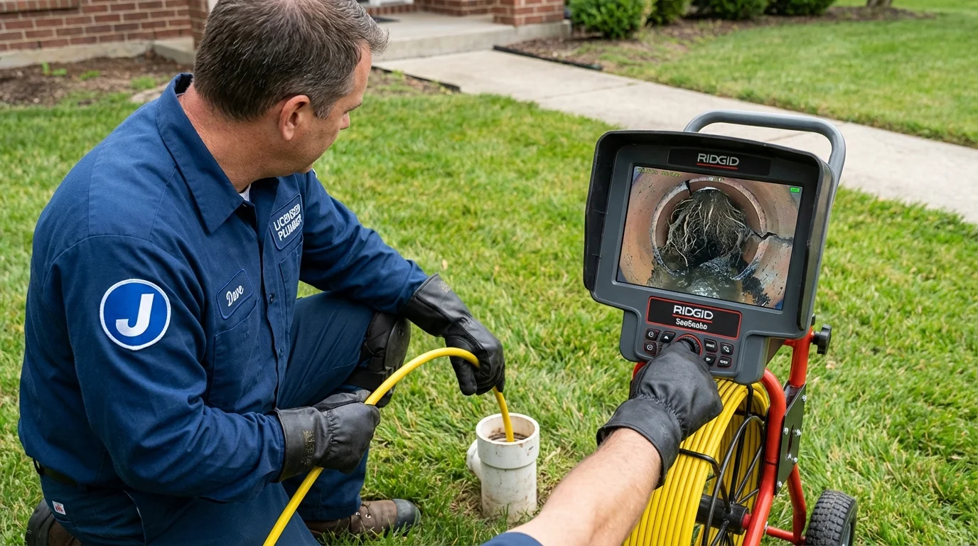 Sewer camera inspection being performed by Johns Plumbing LLC in Schiller Park