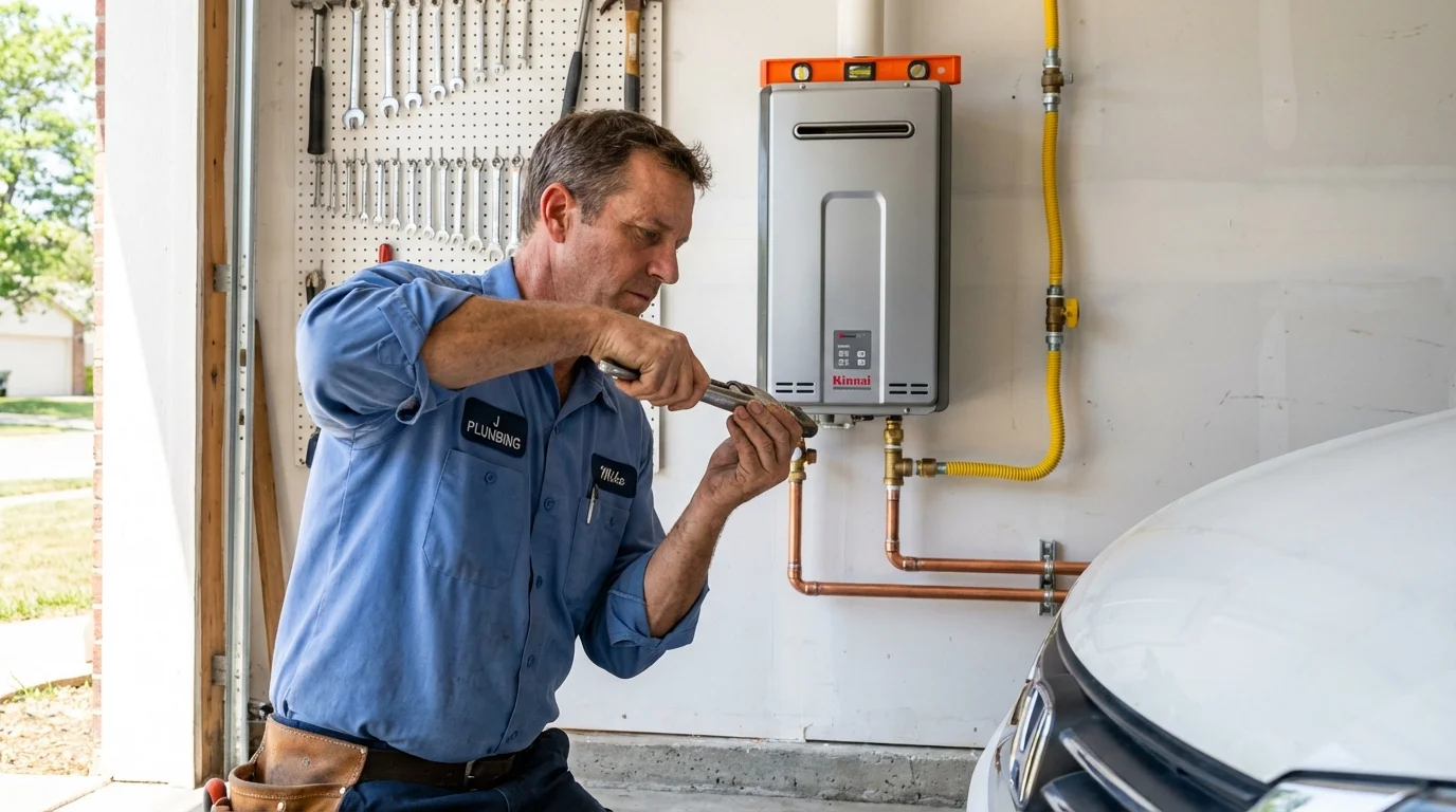 Tankless water heater installation by a Johns Plumbing LLC plumber in Schiller Park